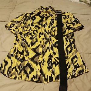 bebe Short Sleeve Animal Print Shirt